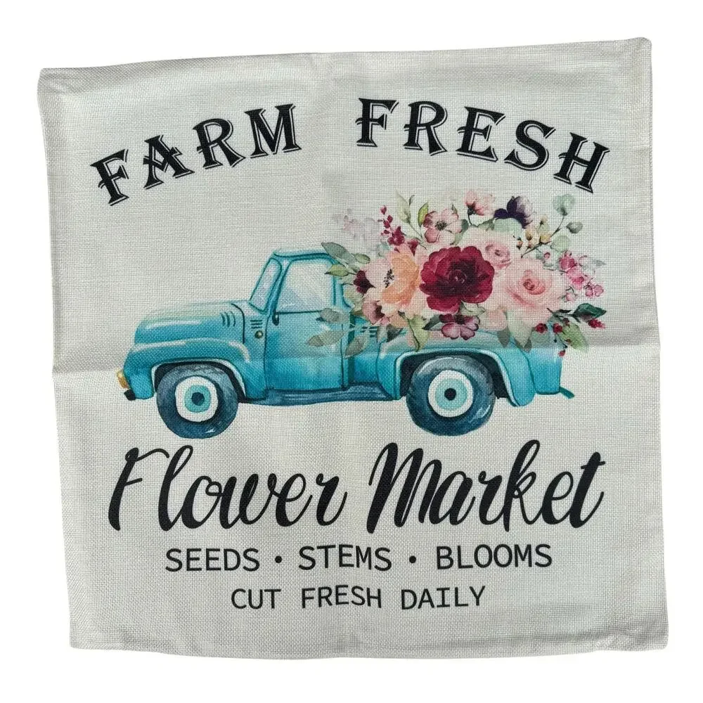 New YGEOMER Set Of 4 Fresh Flower Spring Linen Throw Pillow Cover Case 18